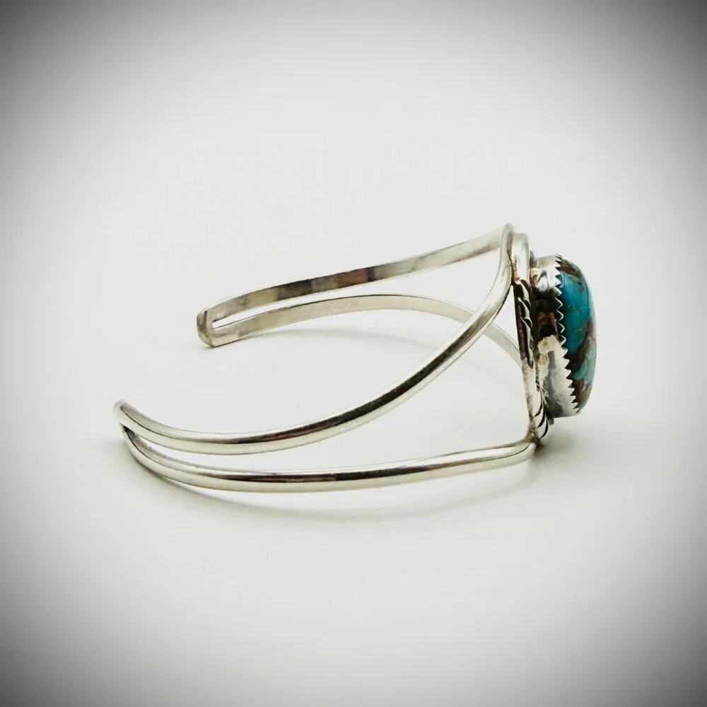 Navajo Turquoise Cuff — Sterling, 6.25